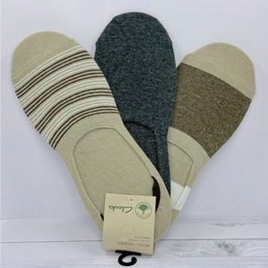 Clarks Mens no show socks 3 sets- one size NWT